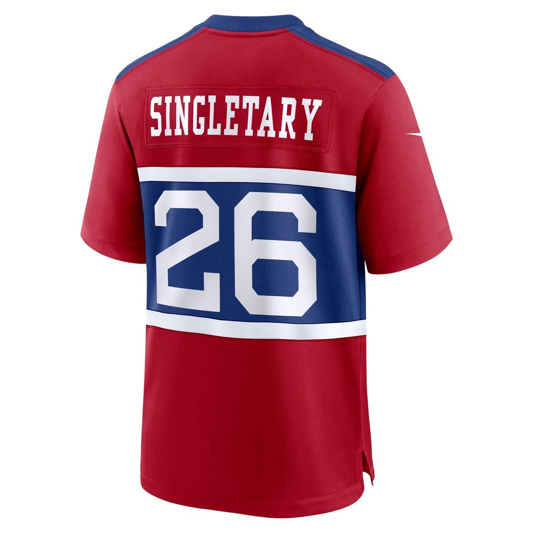 New York Giants Devin Singletary Nike Alternate Player Game Jersey - Century Red