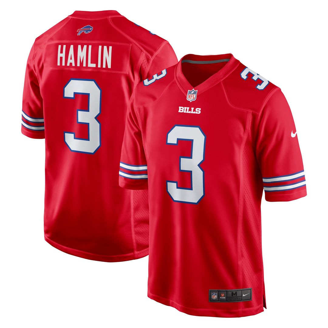 Buffalo Bills Damar Hamlin Nike Alternate Game Jersey - Red