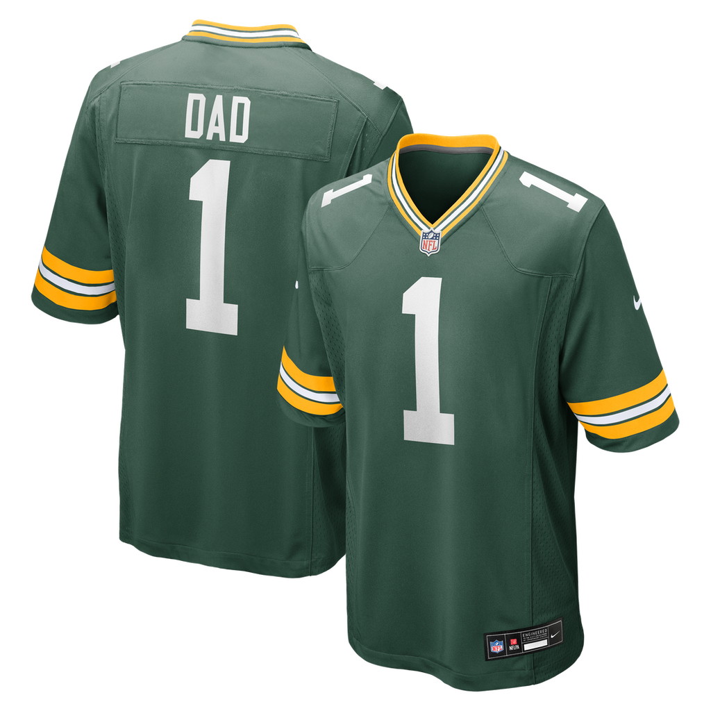 Green Bay Packers Number 1 Dad Nike Game Jersey - Green