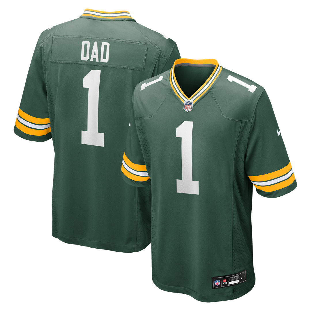 Green Bay Packers Number 1 Dad Nike Game Jersey - Green