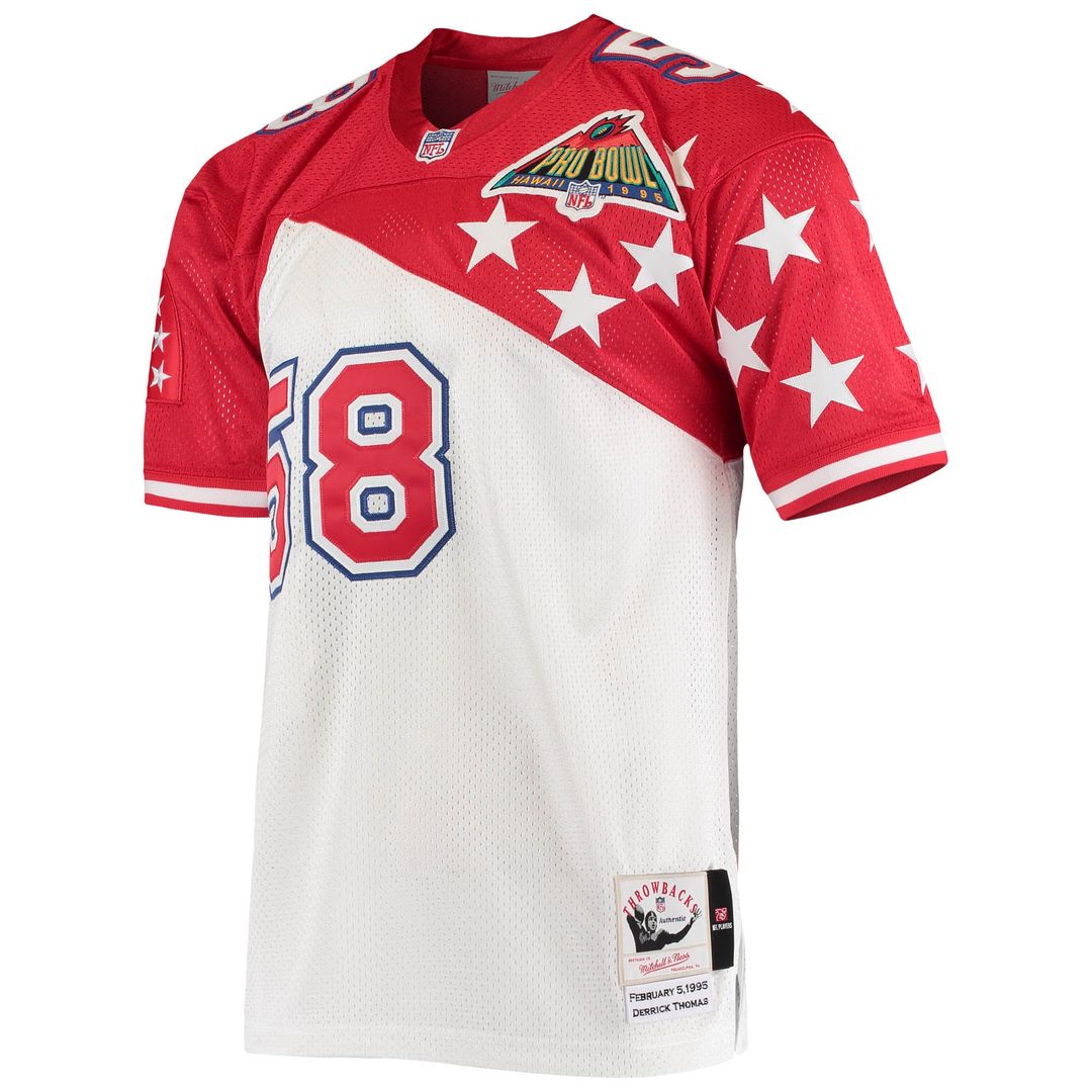 AFC Derrick Thomas Mitchell & Ness 1995 Pro Bowl Authentic Jersey - White/Red