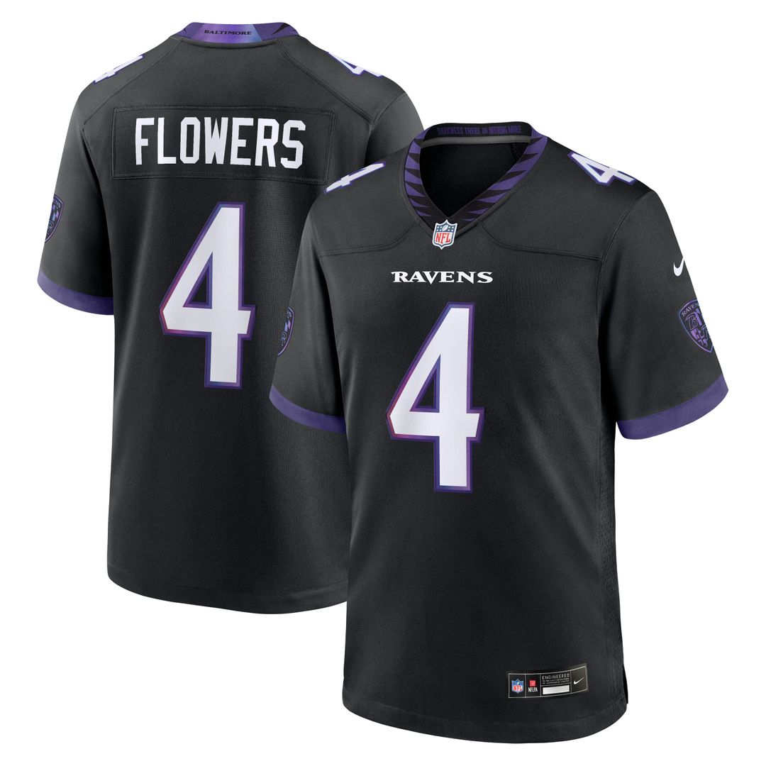Baltimore Ravens Zay Flowers Nike Alternate Game Jersey - Purple