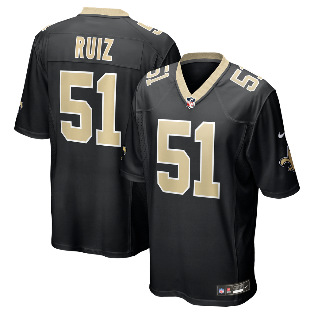 New Orleans Saints Cesar Ruiz Nike Player Game Jersey - Black