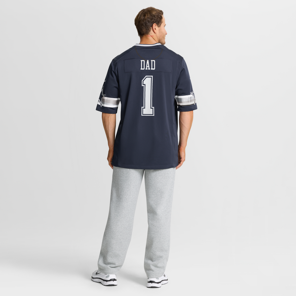 Dallas Cowboys Number 1 Dad Nike Game Jersey - Navy