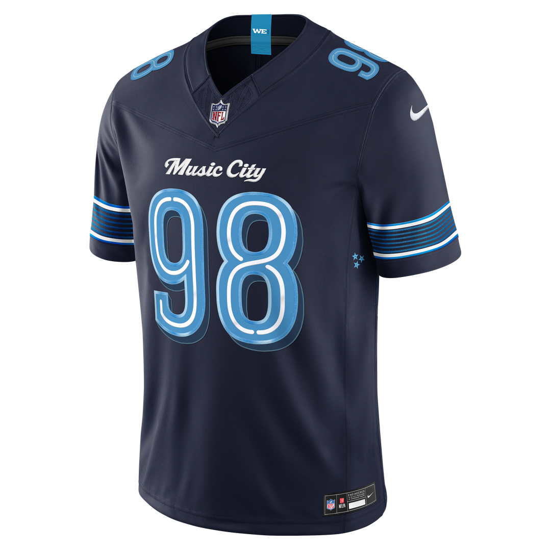 Tennessee Titans Jeffery Simmons Nike 2026 Rivalries Collection Stitched Limited Jersey - Navy