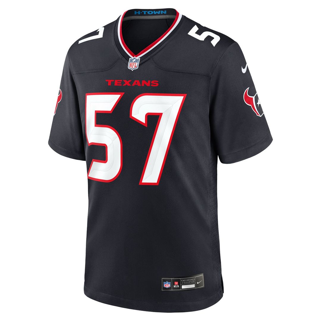 Houston Texans Blake Fisher Nike Team Game Jersey - Navy