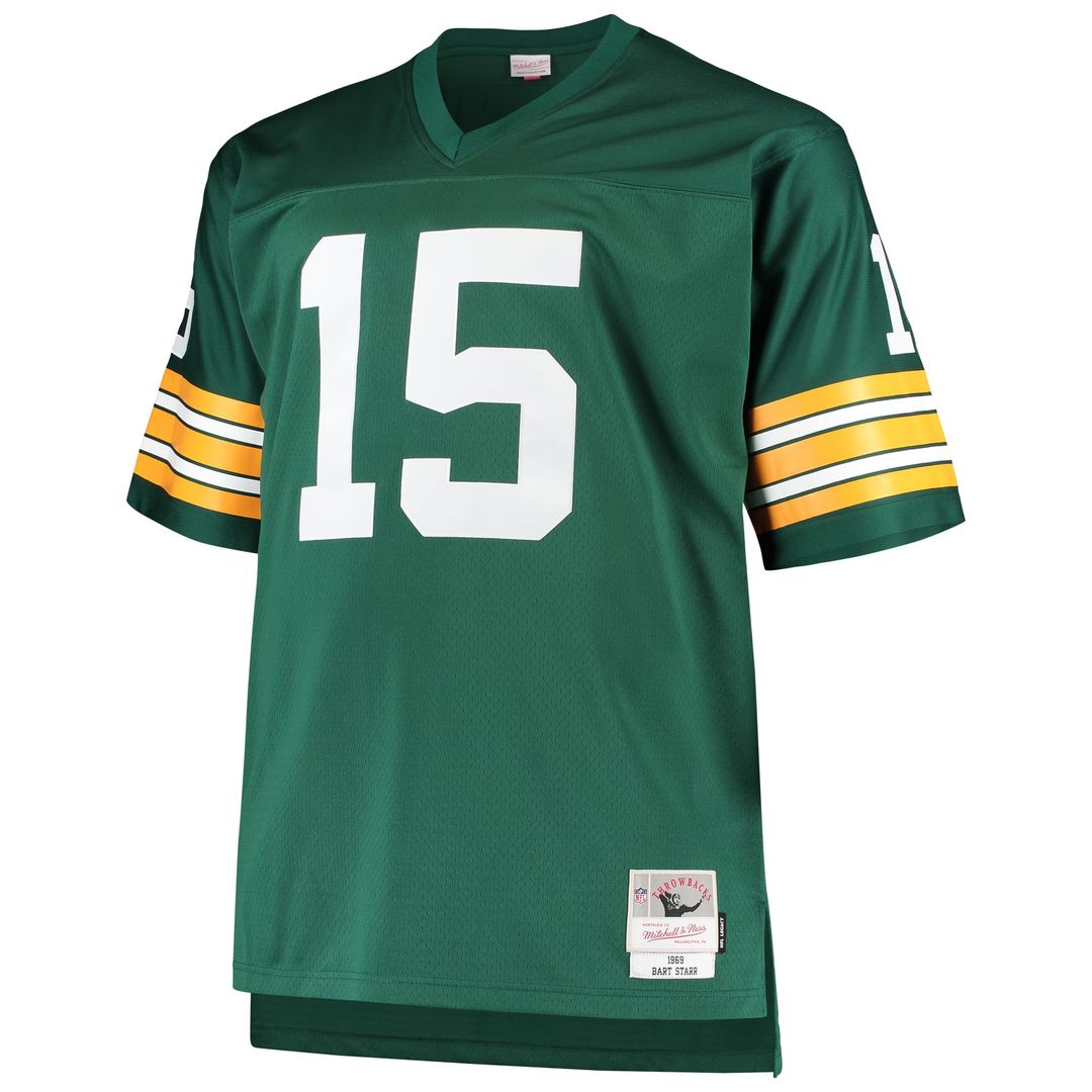 Green Bay Packers Bart Starr Mitchell & Ness Big & Tall 1968 Retired Player Replica Jersey - Green