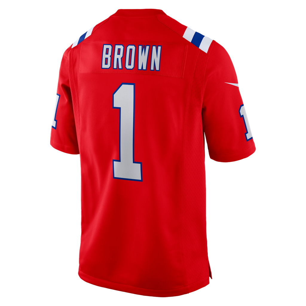 New England Patriots A.J. Brown Nike Game Jersey - Red