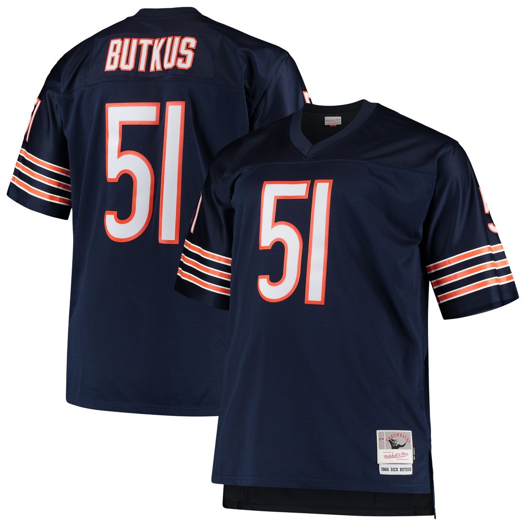 Chicago Bears Dick Butkus Mitchell & Ness Big & Tall 1966 Retired Player Replica Jersey - Navy