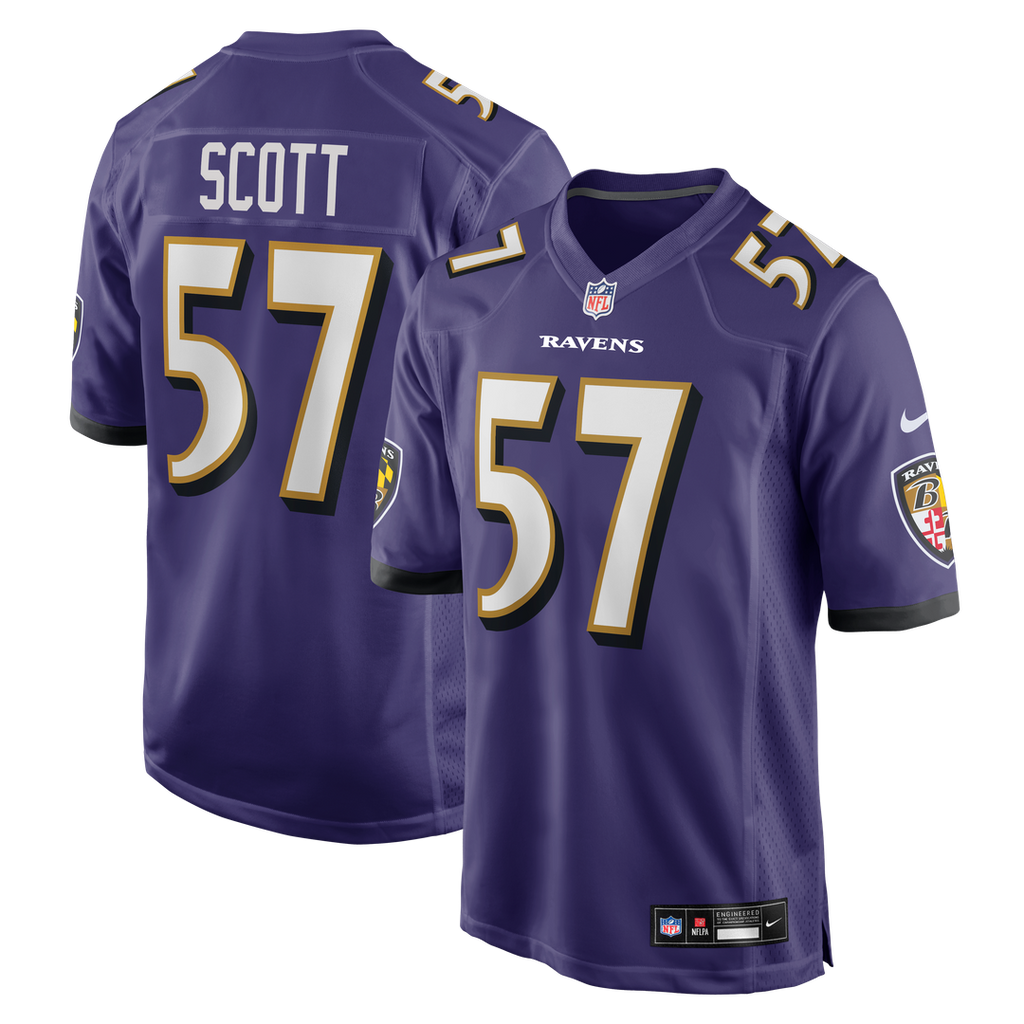 Baltimore Ravens Bart Scott Nike Game Retired Player Jersey - Purple