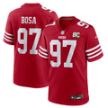 San Francisco 49ers Nick Bosa Nike 80th Anniversary Game Jersey - Scarlet