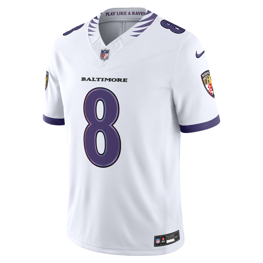 Baltimore Ravens Lamar Jackson Nike Vapor F.U.S.E. Stitched Limited Jersey - White