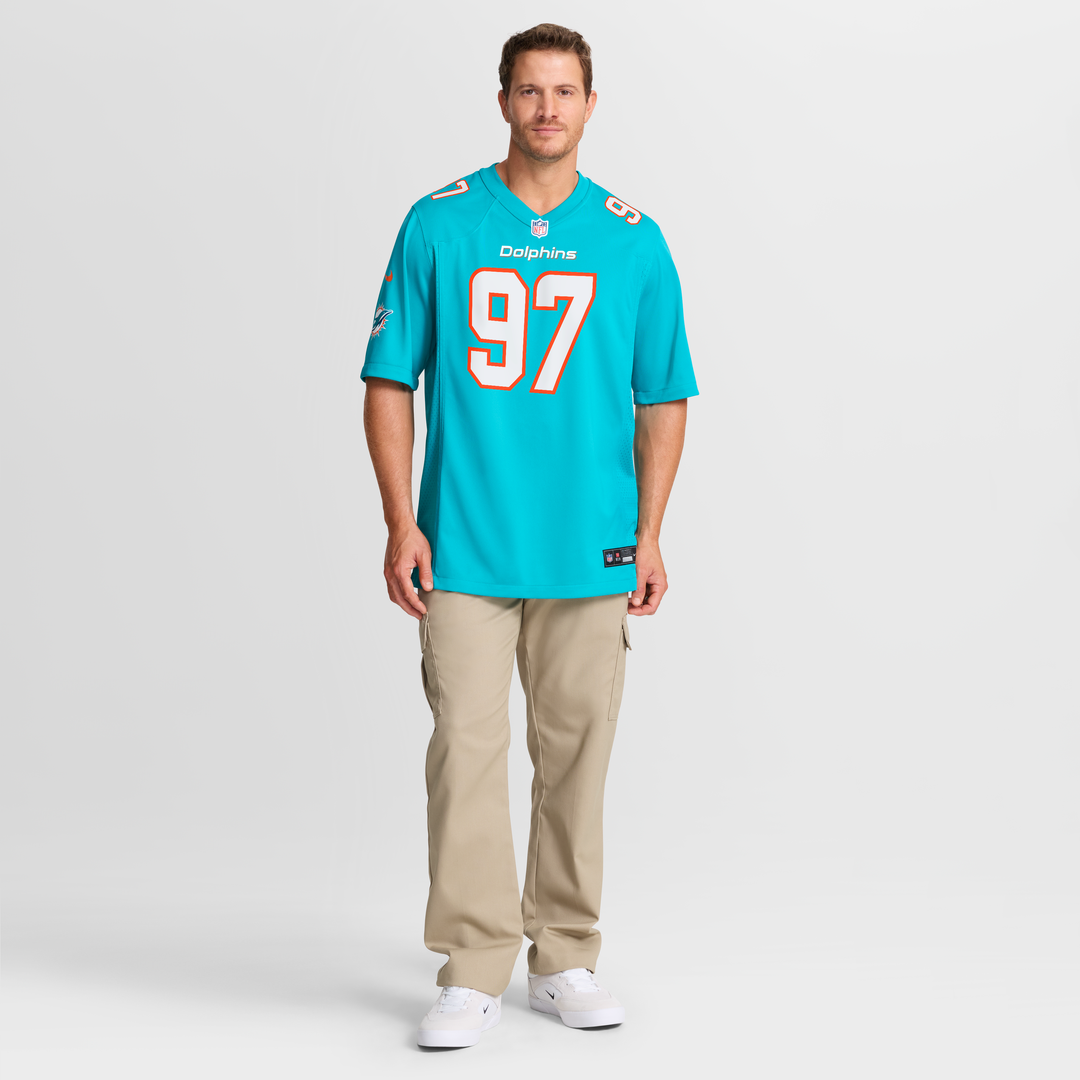 Miami Dolphins Rashard Lawrence Nike Team Game Jersey - Aqua