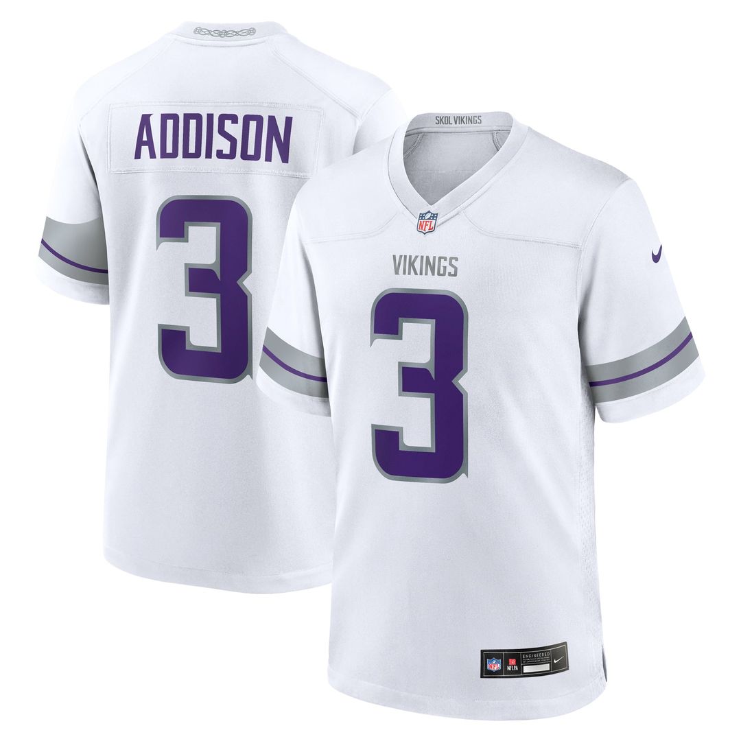 Minnesota Vikings Jordan Addison Nike Alternate Game Player Jersey - White