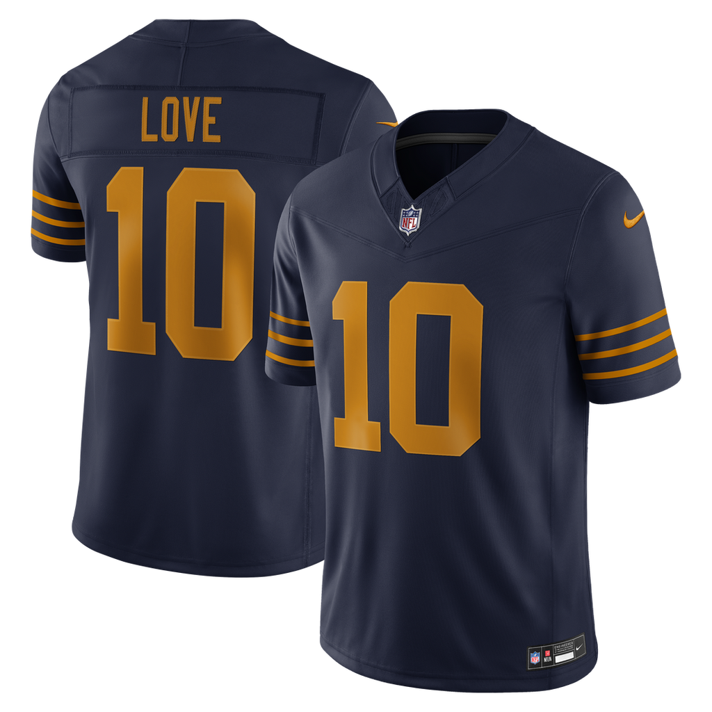 Green Bay Packers Jordan Love Nike Alternate Vapor F.U.S.E. Stitched Limited Jersey - Navy