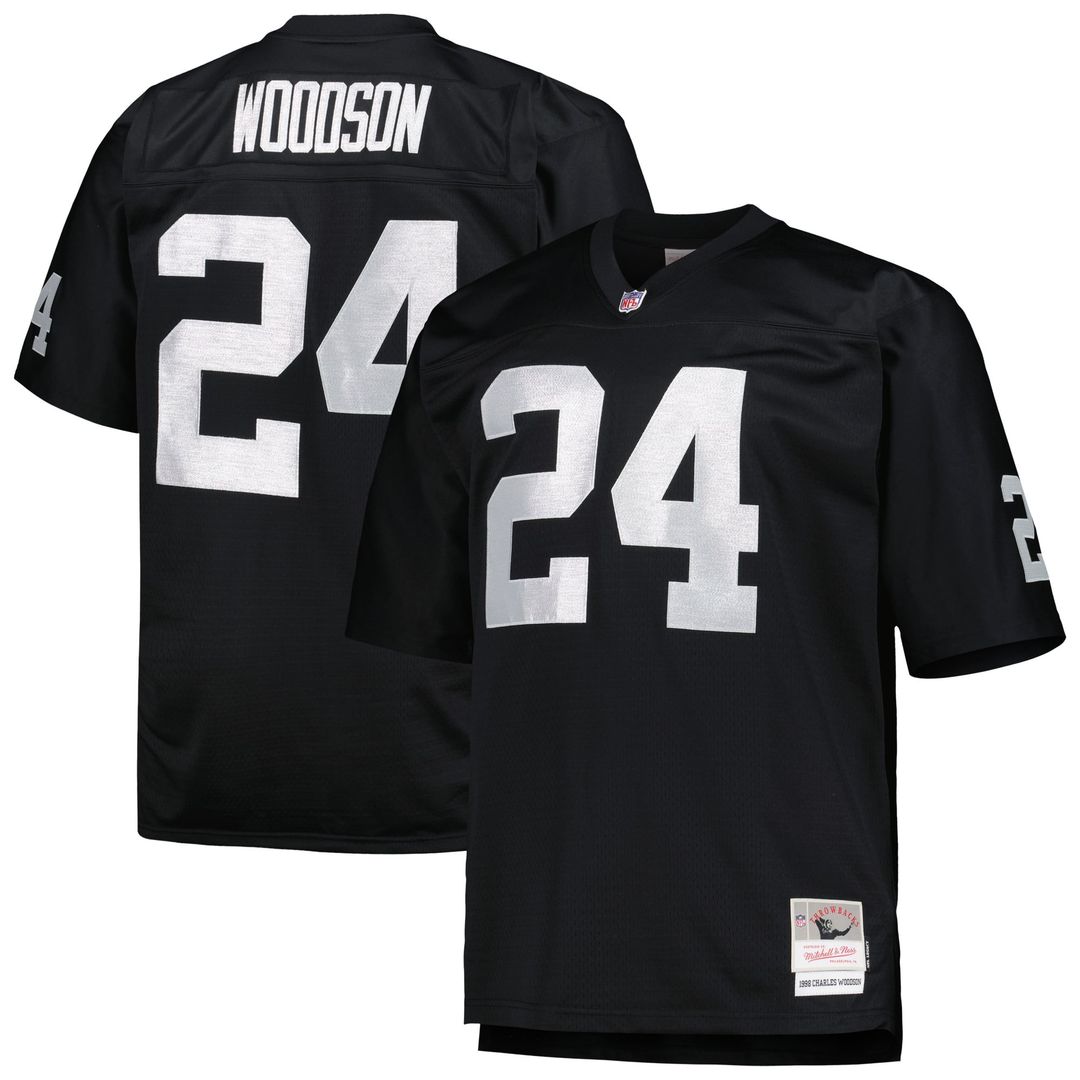 Las Vegas Raiders Charles Woodson Mitchell & Ness Big & Tall 1998 Retired Player Replica Jersey - Black