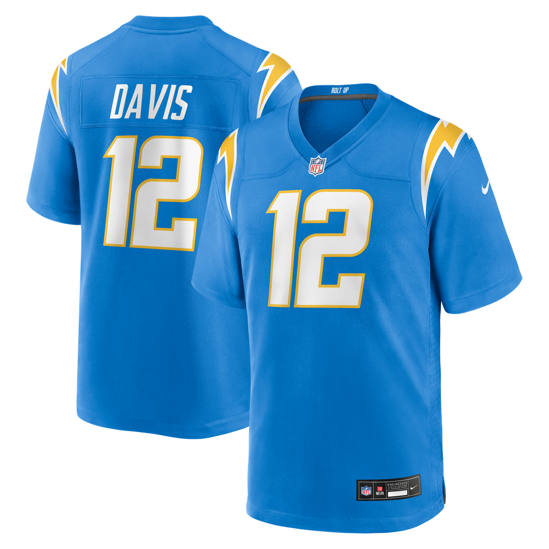 Los Angeles Chargers Derius Davis Nike Team Game Jersey - Powder Blue