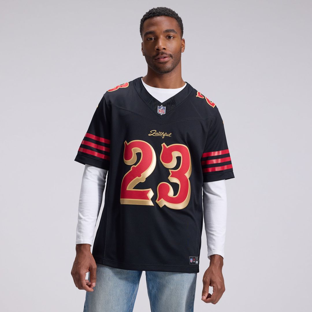 San Francisco 49ers Christian McCaffrey Nike Rivalries Collection Stitched Limited Jersey - Black