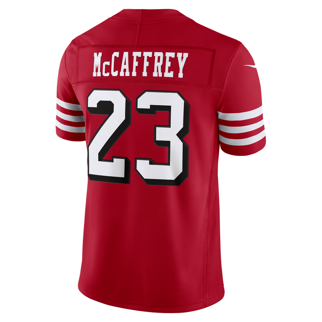 San Francisco 49ers Christian McCaffrey Nike Alternate Vapor F.U.S.E. Stitched Limited Jersey - Scarlet