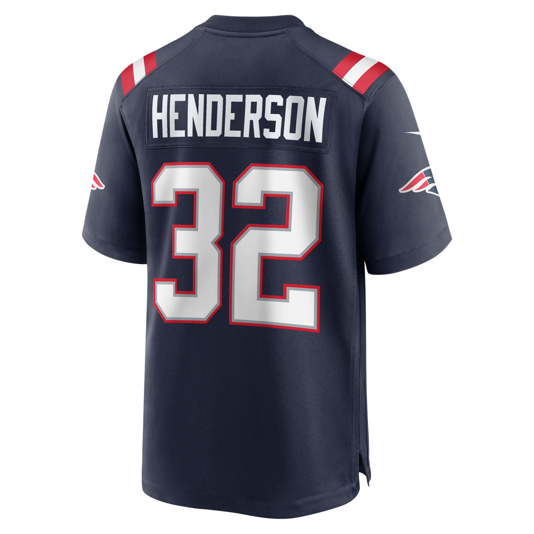 New England Patriots TreVeyon Henderson Nike 2025 NFL Draft Game Jersey - Navy