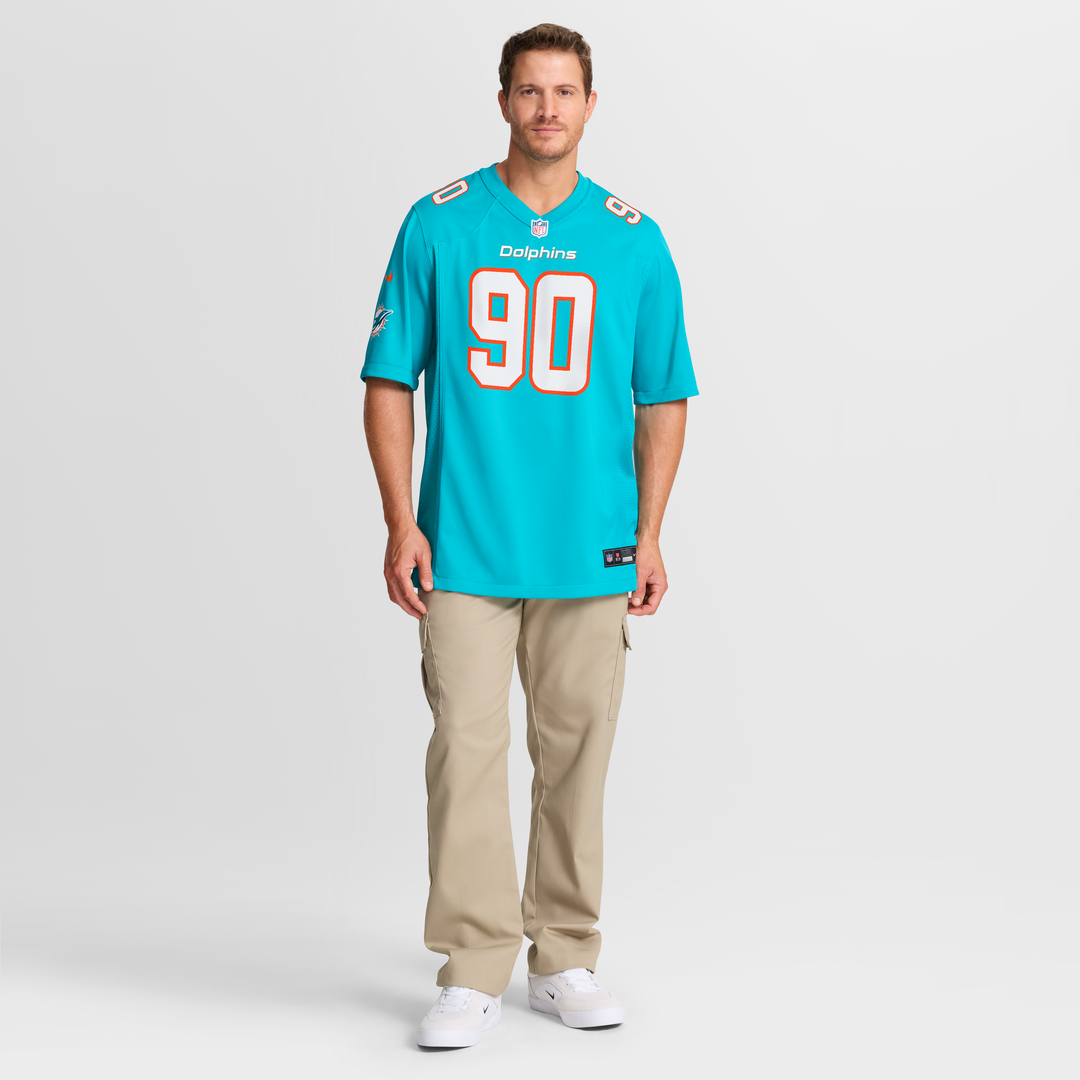 Miami Dolphins Kenneth Grant Nike Team Game Jersey - Aqua
