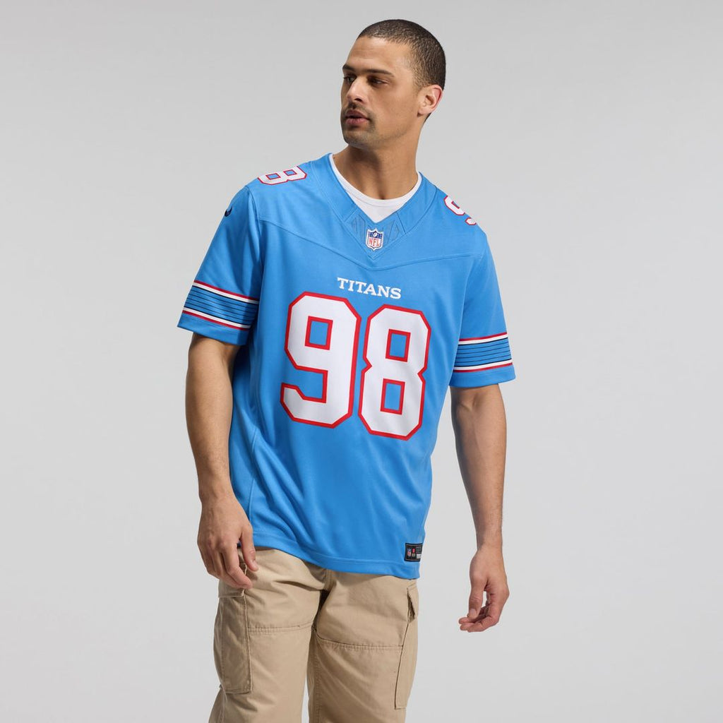 Tennessee Titans Jeffery Simmons Nike Team Vapor F.U.S.E. Stitched Limited Jersey - Light Blue