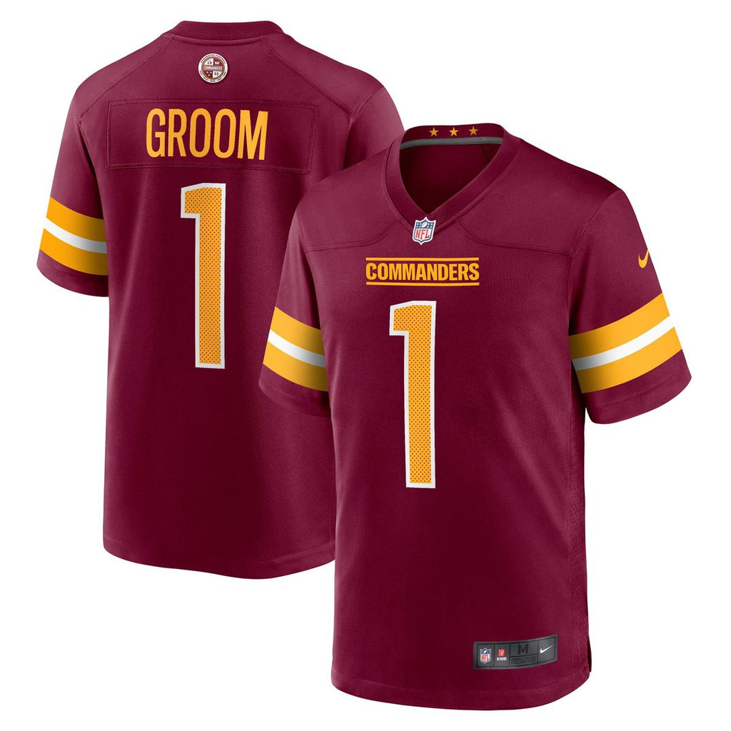 Washington Commanders Number 1 Groom Nike Game Jersey - Burgundy