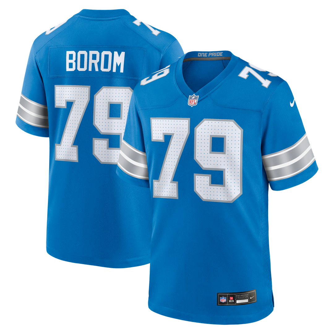Detroit Lions Larry Borom Nike Team Game Jersey - Blue