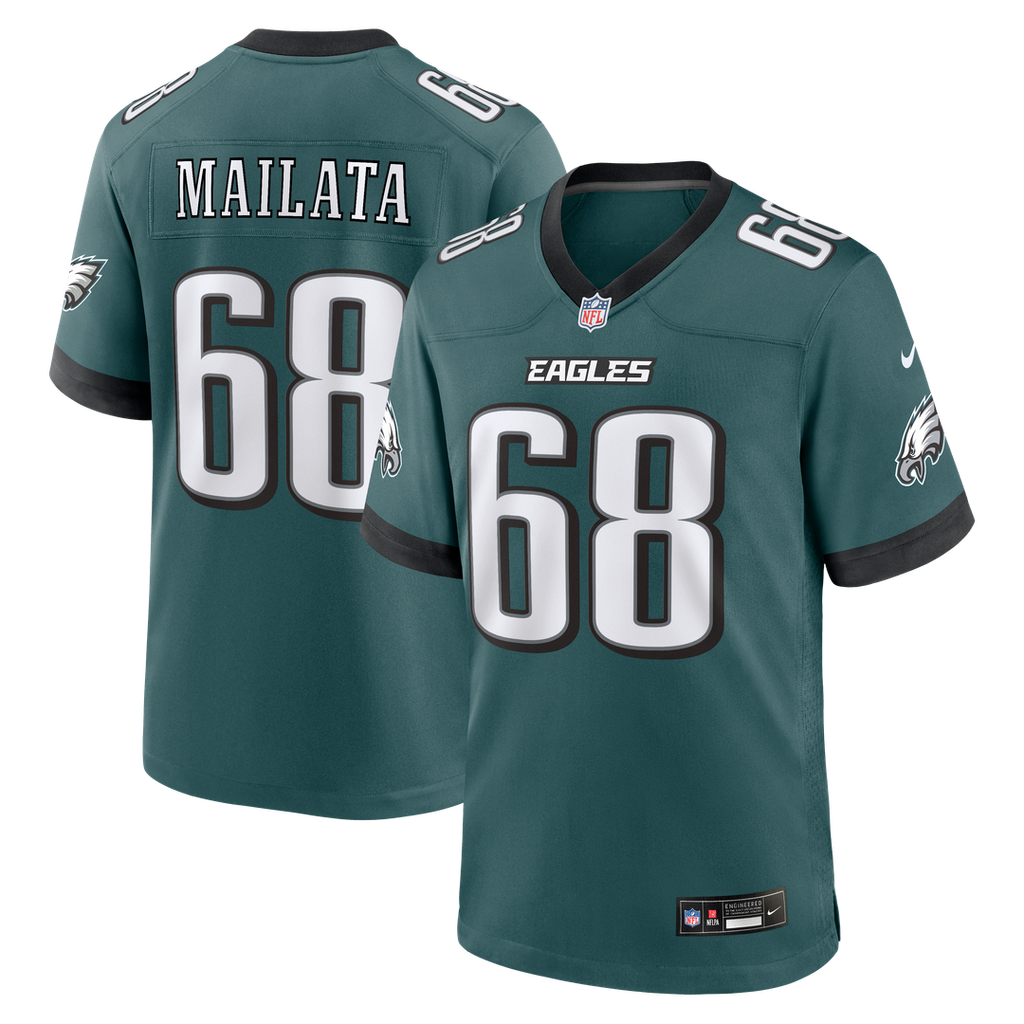 Philadelphia Eagles Jordan Mailata Nike Team Game Jersey - Midnight Green
