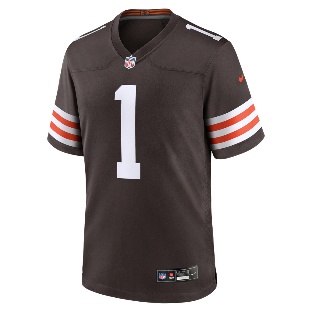 Cleveland Browns Number 1 Dad Nike Game Jersey - Brown