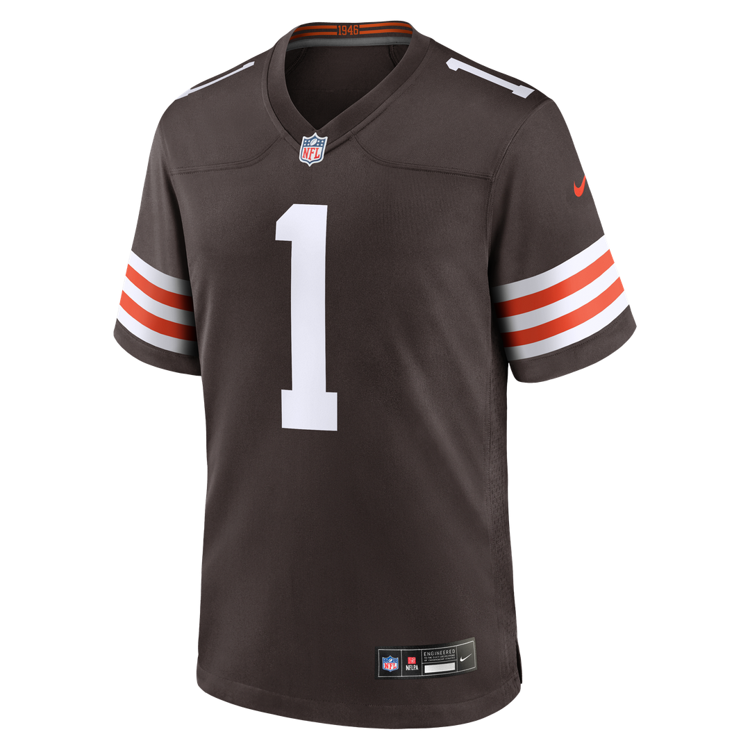 Cleveland Browns Number 1 Dad Nike Game Jersey - Brown