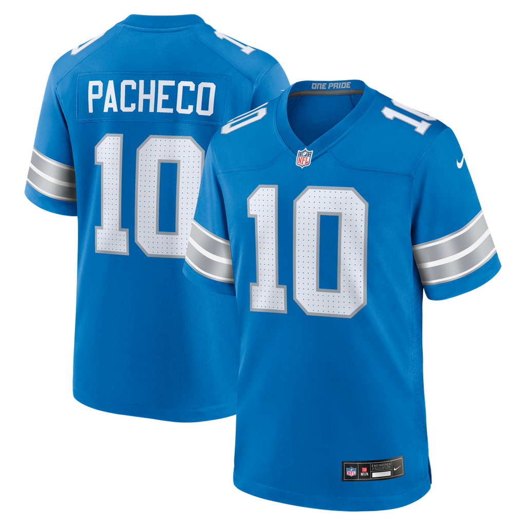 Detroit Lions Isiah Pacheco Nike Team Game Jersey - Blue