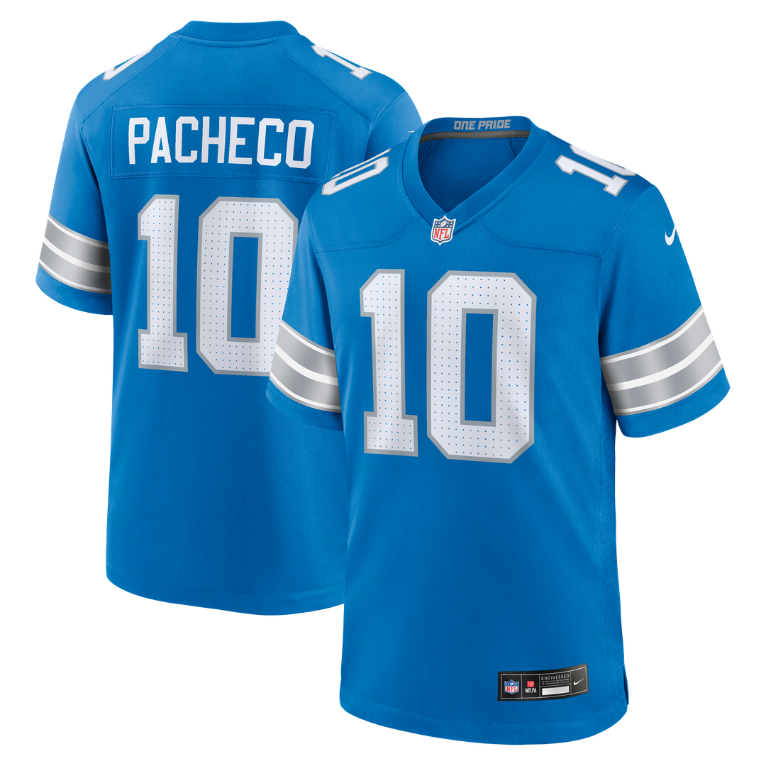 Detroit Lions Isiah Pacheco Nike Team Game Jersey - Blue