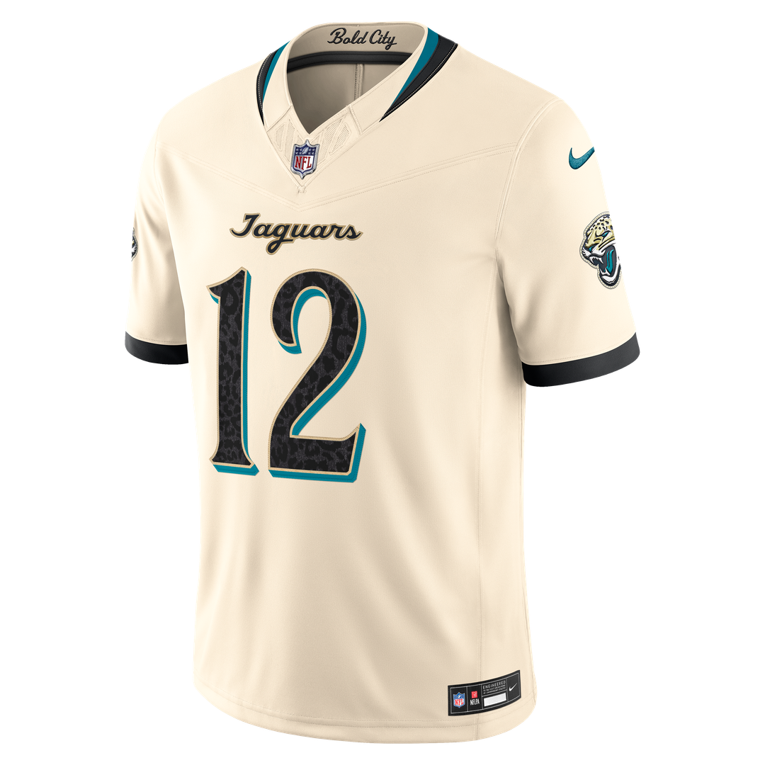 Jacksonville Jaguars Travis Hunter Nike 2026 Rivalries Collection Stitched Limited Jersey - Natural