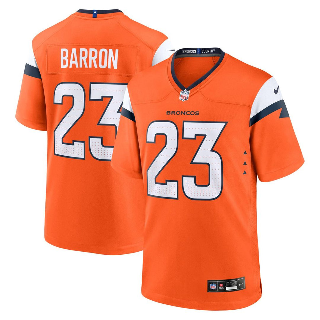 Denver Broncos Jahdae Barron Nike Game Player Jersey - Orange