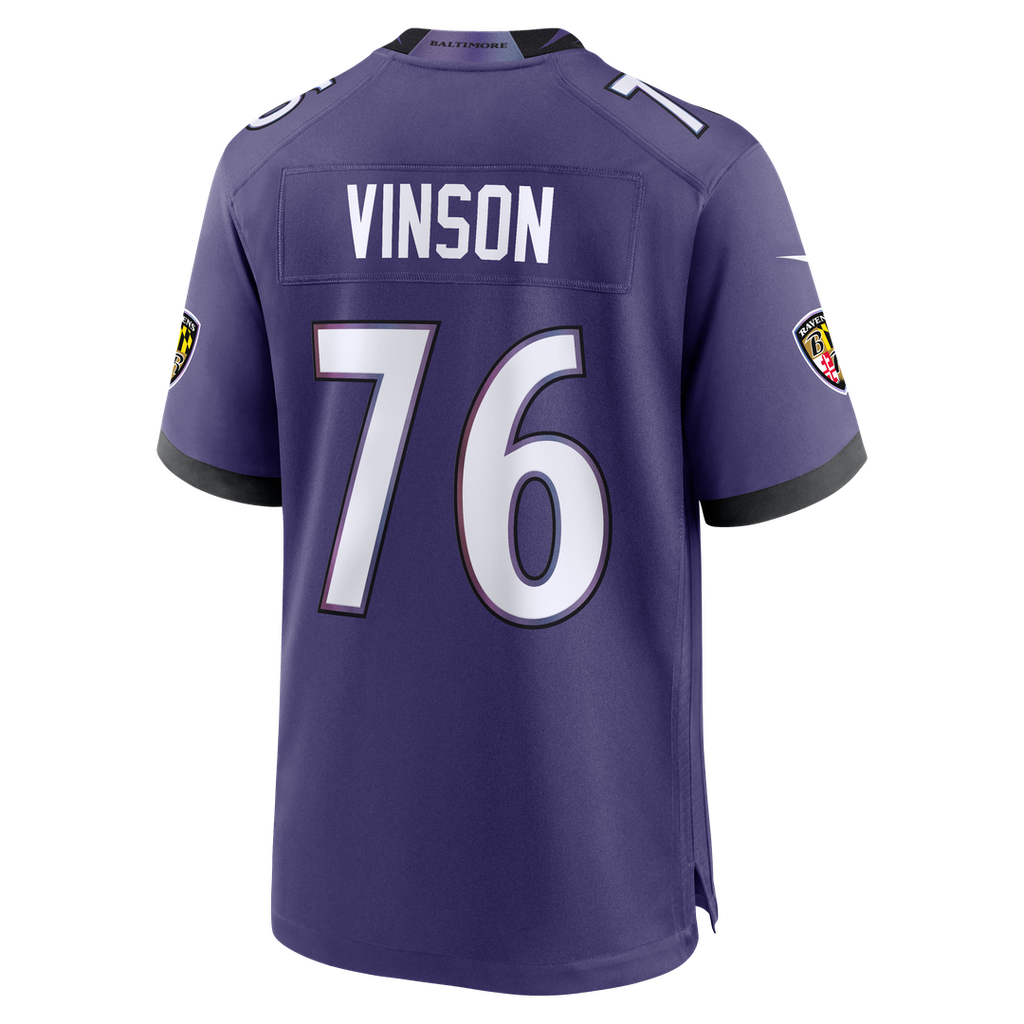 Baltimore Ravens Carson Vinson Nike Team Game Jersey - Purple