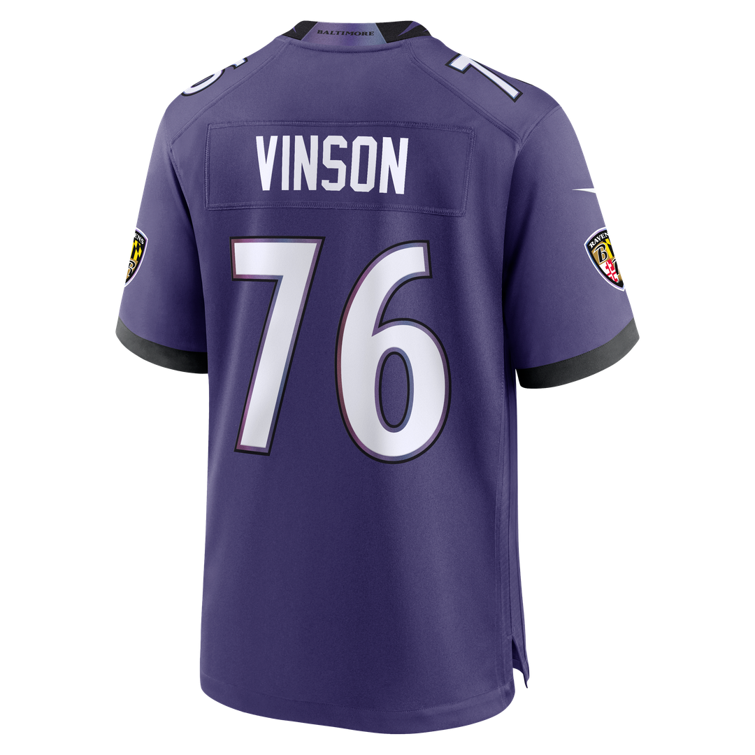 Baltimore Ravens Carson Vinson Nike Team Game Jersey - Purple
