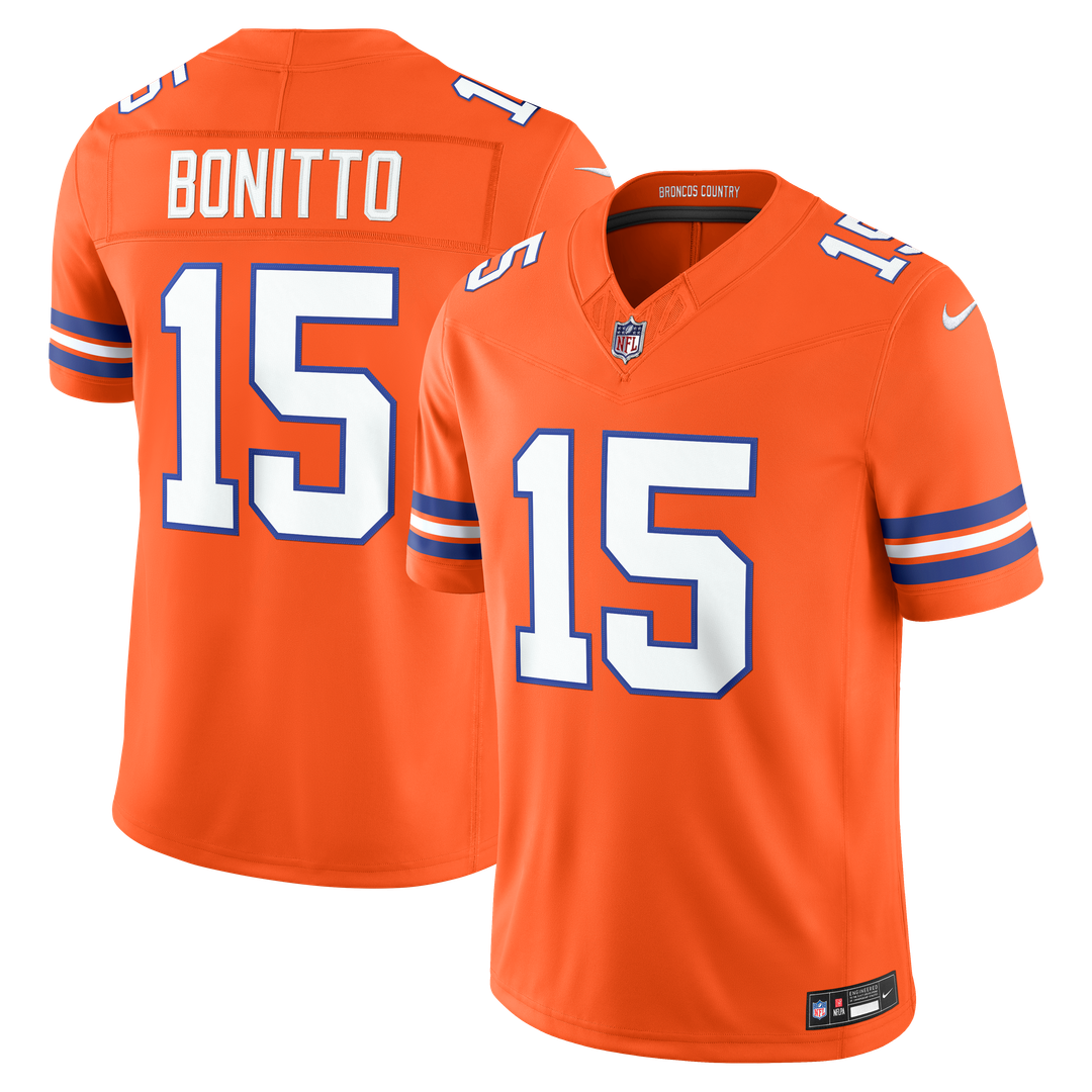 Denver Broncos Nik Bonitto Nike Alternate Mile High Collection 1977 Throwback Vapor F.U.S.E. Stitched Limited Jersey - Orange