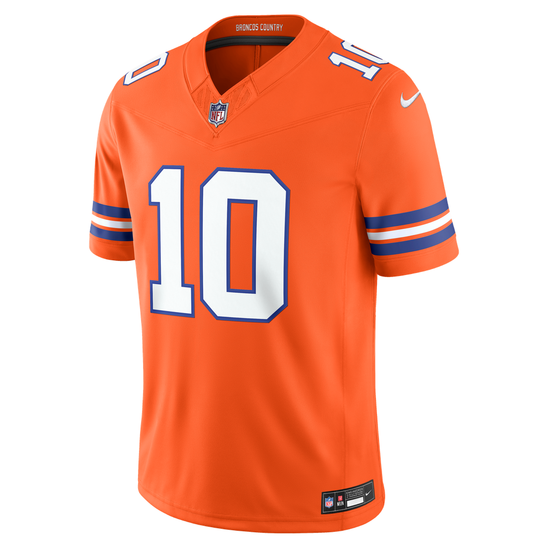 Denver Broncos Bo Nix Nike Vapor F.U.S.E. Stitched Limited Jersey - White