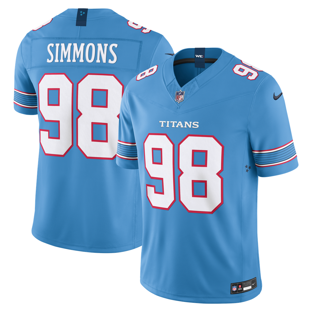 Tennessee Titans Jeffery Simmons Nike Team Vapor F.U.S.E. Stitched Limited Jersey - Light Blue
