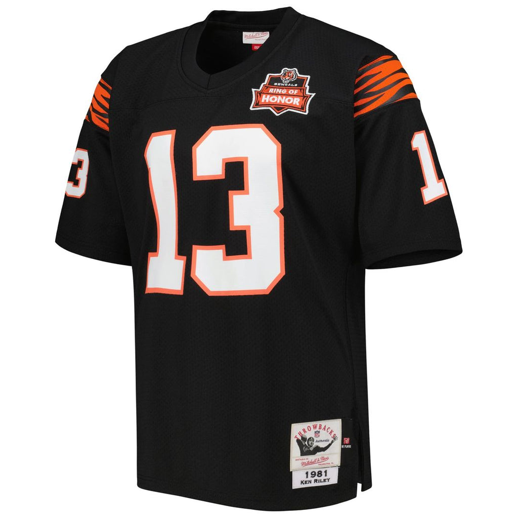 Cincinnati Bengals 1981 Ken Riley Mitchell & Ness Authentic Throwback Retired Player Jersey - Black