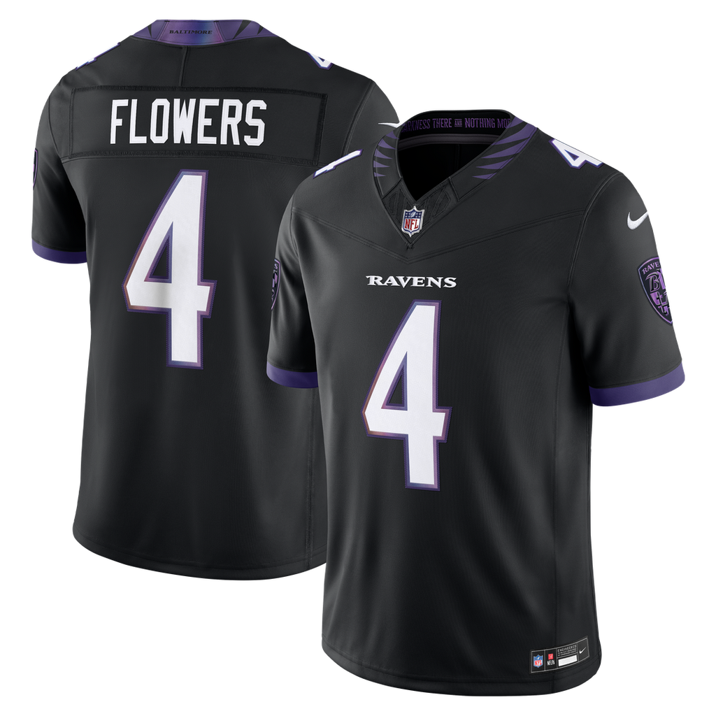 Baltimore Ravens Zay Flowers Nike Alternate Alternate Vapor F.U.S.E. Stitched Limited Jersey - Black