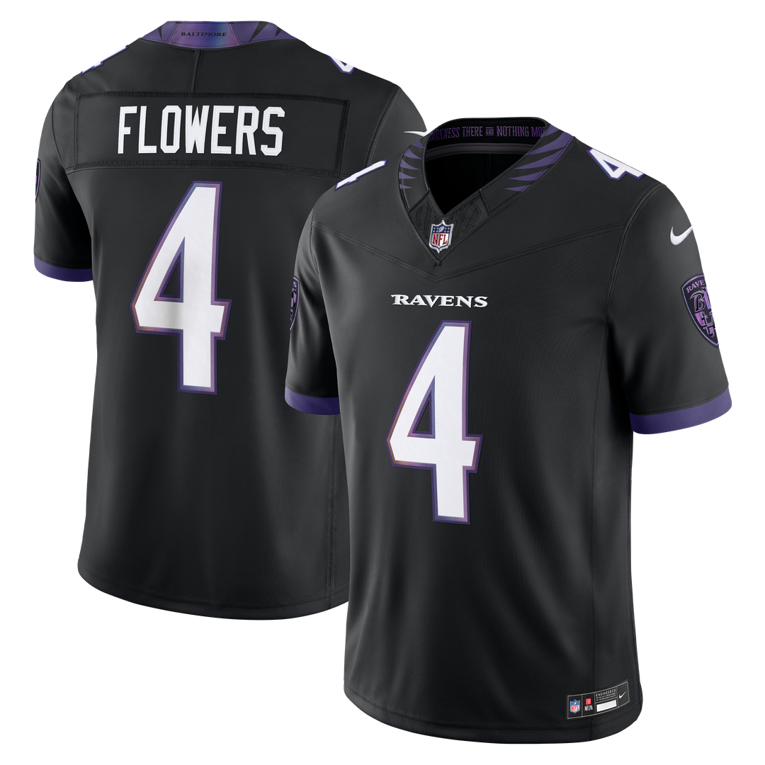 Baltimore Ravens Zay Flowers Nike Alternate Alternate Vapor F.U.S.E. Stitched Limited Jersey - Black