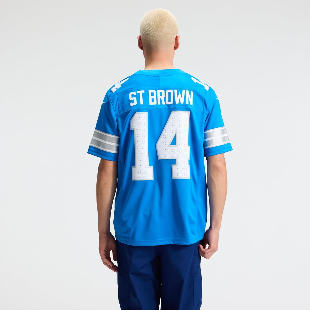 Detroit Lions Amon-Ra St. Brown Nike Team Vapor F.U.S.E. Stitched Limited Jersey - Blue
