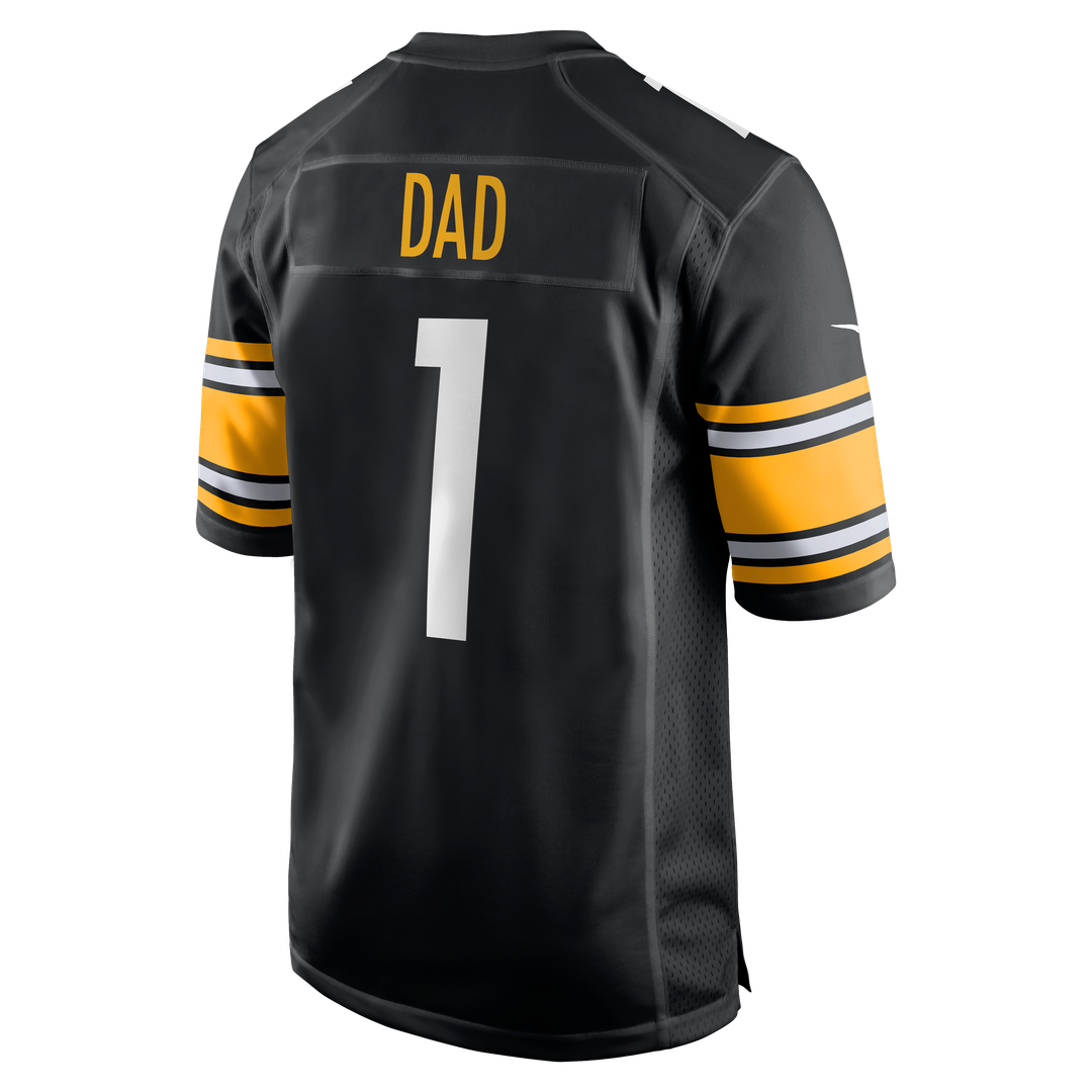 Pittsburgh Steelers Number 1 Dad Nike Game Jersey - Black
