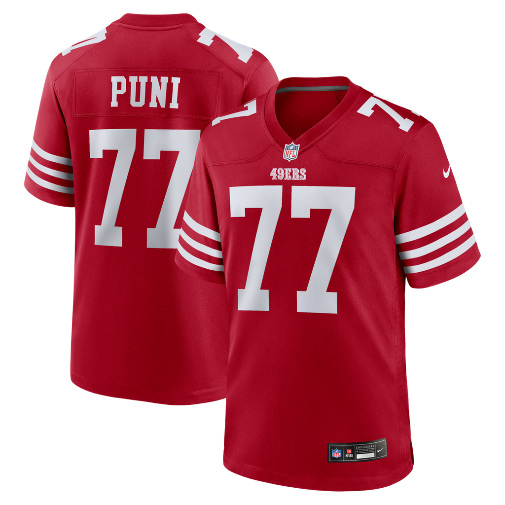 San Francisco 49ers Dominick Puni Nike Team Game Jersey - Scarlet
