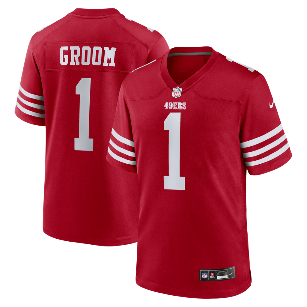 San Francisco 49ers Number 1 Groom Nike Game Jersey - Scarlet