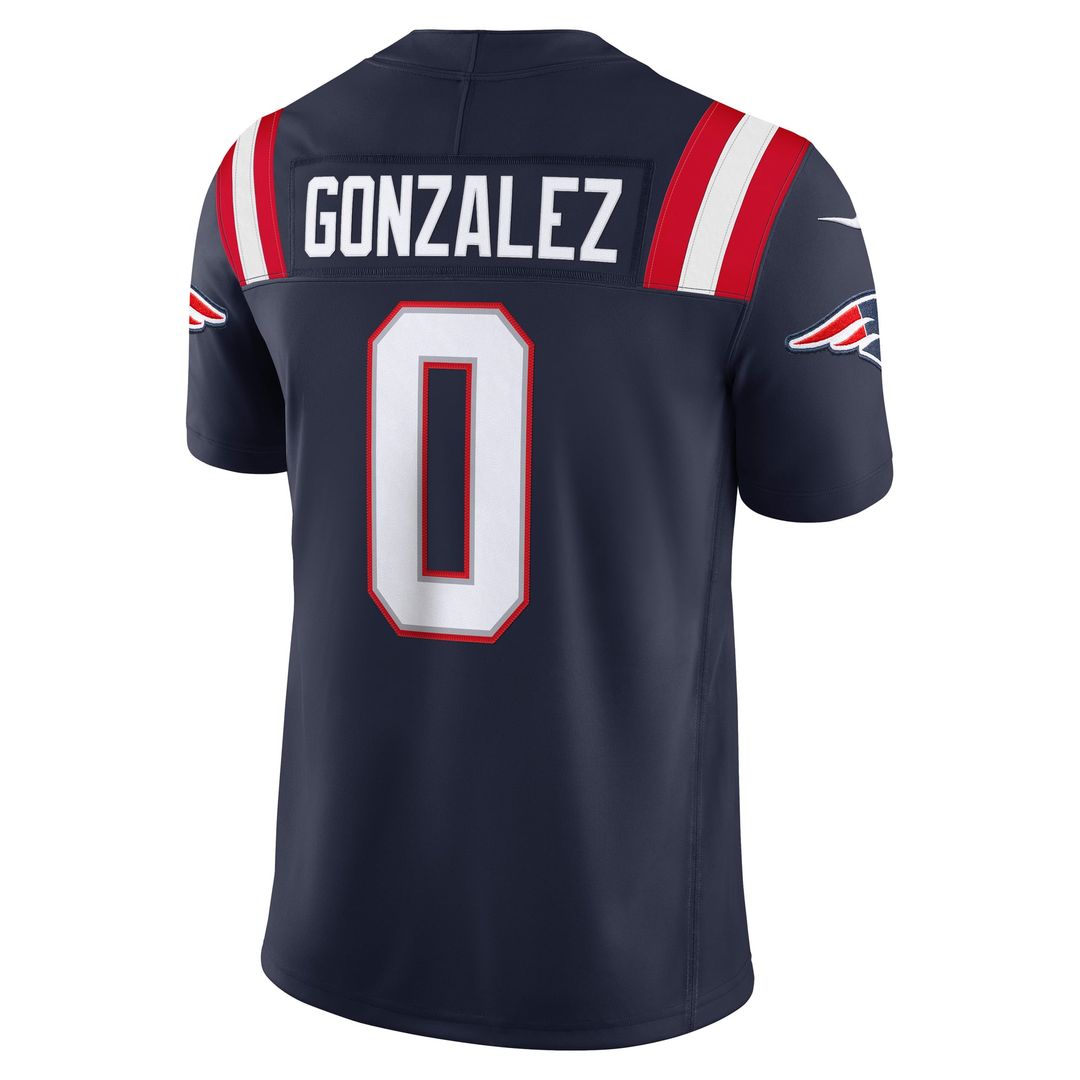 New England Patriots Christian Gonzalez Nike Team Vapor F.U.S.E. Stitched Limited Jersey - Navy