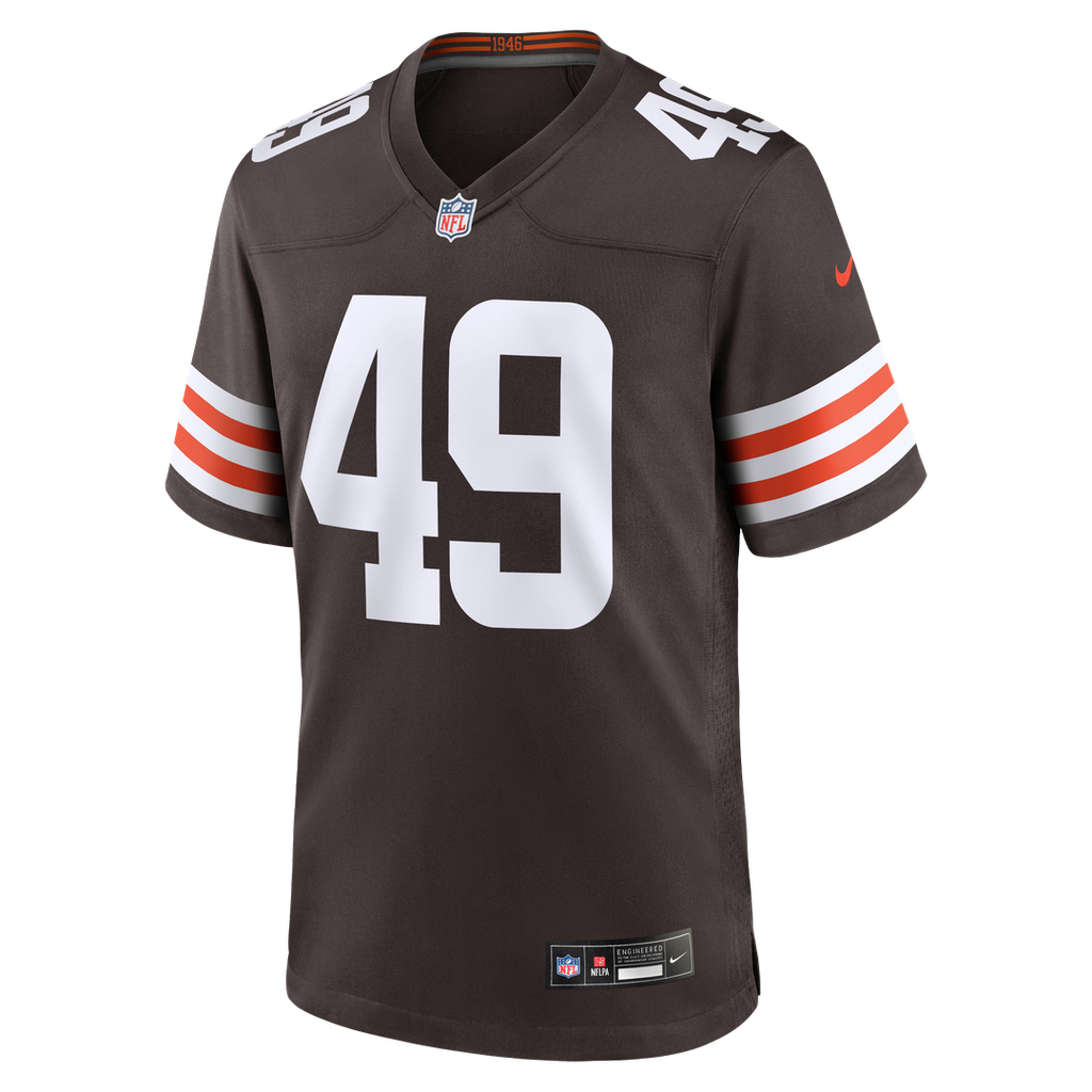 Cleveland Browns Carson Schwesinger Nike 2025 NFL Draft Game Jersey - Brown