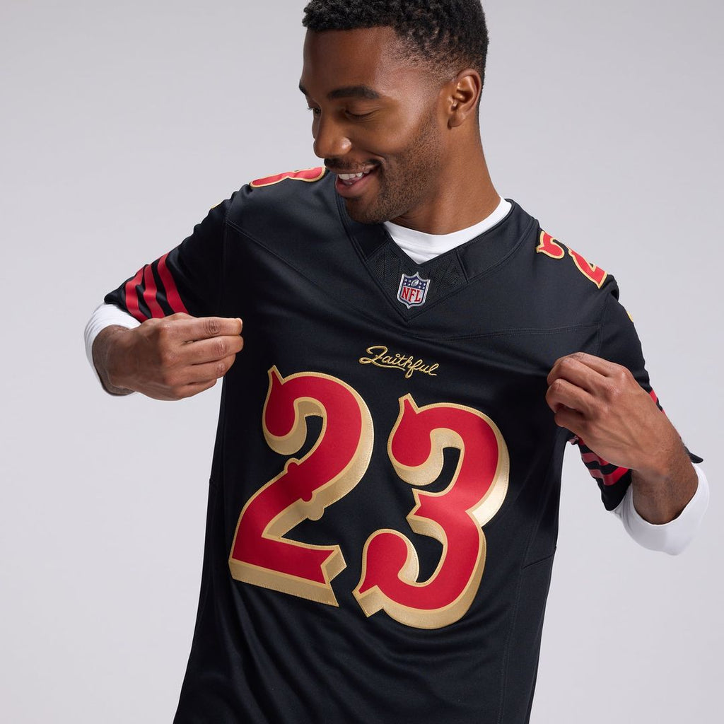 San Francisco 49ers Christian McCaffrey Nike Rivalries Collection Stitched Limited Jersey - Black